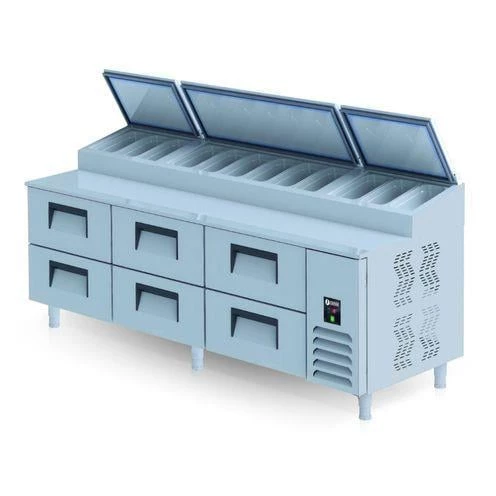 Iceinox Pizza Hazırlık Buzdolabı Çekmeceli GN 2/1-200: 6 Adet