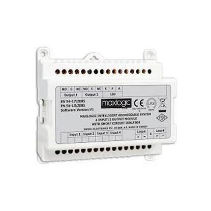 Maxlogic ML-1366.SCI/M Akıllı Adresli 4/2 Giriş/Çıkış (I/O) Modülü, 4 Kontak İzleme, 2 Röle Çıkışı,Kısa Devre İzolatörlü, Marin Sertifikalı