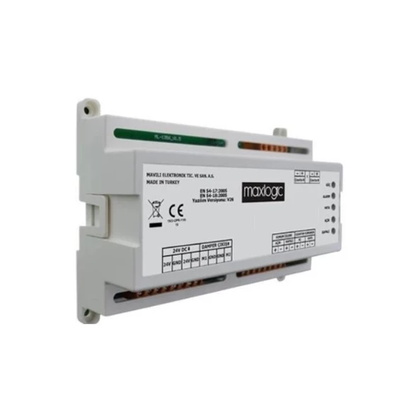 Maxlogic ML-1358.SCI/M Akıllı Adresli Duman Damper Modülü, 1 Çıkışlı, 220V AC, Kısa Devre İzolatörlü, Marin Sertifikalı