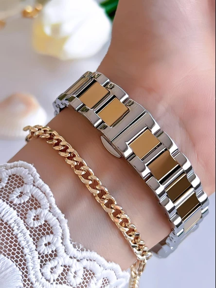 Essence İç Fonksiyonları Aktif Çelik Kordon Kararma Renk Atmaz Yapmaz Kadın Kol Saati BES6909FE.220 - Resim 3