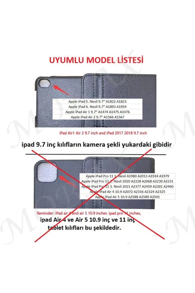 Ipad 6. Nesil 9.7" Uyumlu Kılıf 2018 A1893 A1954 Kablosuz Türkçe Klavyeli Kılıf Mobax