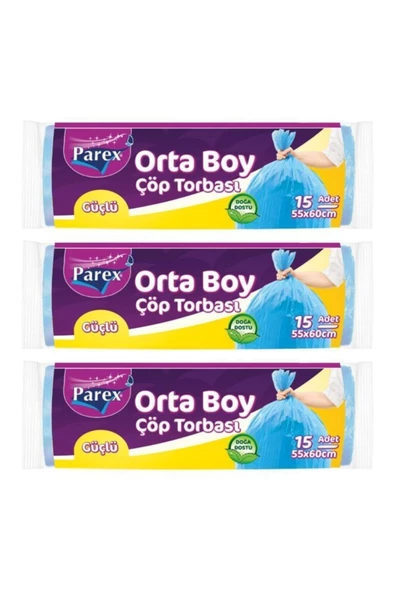 Güçlü Çöp Torbası Orta Boy 3'lü Paket