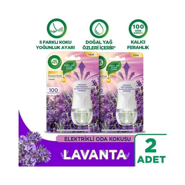 Air Wick Elektrikli Oda Kokusu Kit (Cihaz+Yedek Lavanta) x 2 Adet