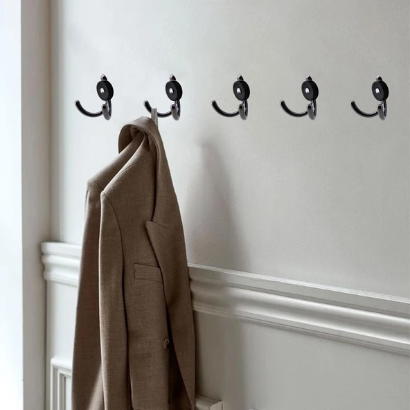 Hitit Askı Askılık Metal Füme Vestiyer Duvar Askısı Dolap Elbise Askılığı - 4