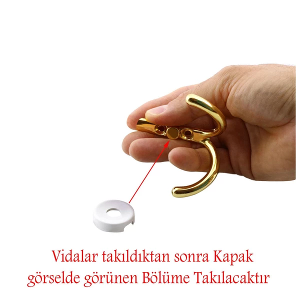Hitit Askı Askılık Metal Gold Vestiyer Duvar Askısı Dolap Elbise Askılığı - 4