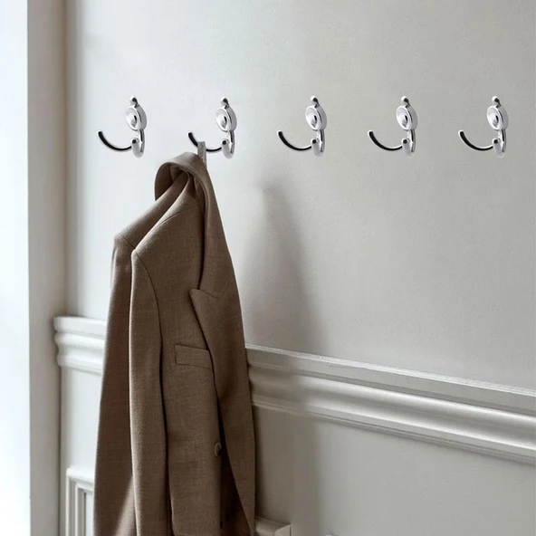 Hitit Askı Askılık Metal Krom Vestiyer Duvar Askısı Dolap Elbise Askılığı - 3