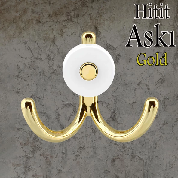 Hitit Askı Askılık Metal Gold Vestiyer Duvar Askısı Dolap Elbise Askılığı