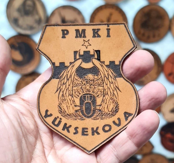 METİ PMKİ YÜKSEKOVA  Deri PEÇ - Arma - Leather Patch - Resim 2