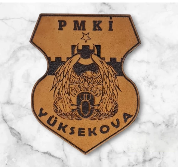 METİ PMKİ YÜKSEKOVA  Deri PEÇ - Arma - Leather Patch - Resim 3