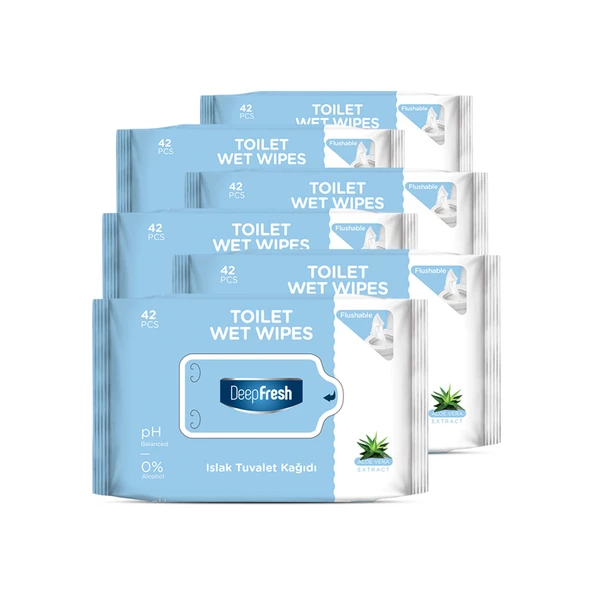 Deep Fresh Islak Tuvalet Mendili  Aloe Vera Kapaksız 6 x 42 Yaprak - 2