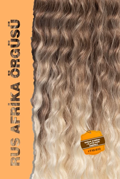 Rus Afro Dalgası Saç – Soğuk Kumral / Platin Sarı Ombreli - 2