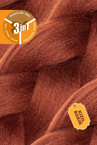 Afrika Zenci Örgüsü Rasta Ve Box Braid için Sentetik Saç + Afro Örgü Tığı + Örgü Boncuğu 3'lü Set - Resim 4