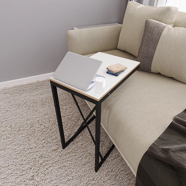 Eportatif C Sehpa Yan Sehpa Zigon Sehpa Beyaz 1411 - 2