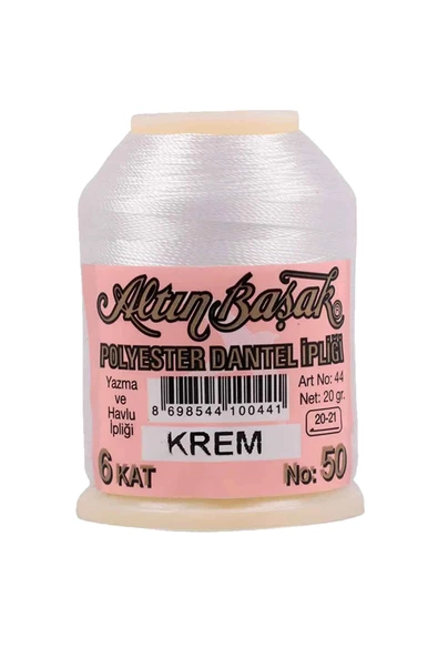 3 Adet Altınbaşak Oya ve Dantel İpi 20 gr - Royaleks - No: KREM - 790 - 430 - 3