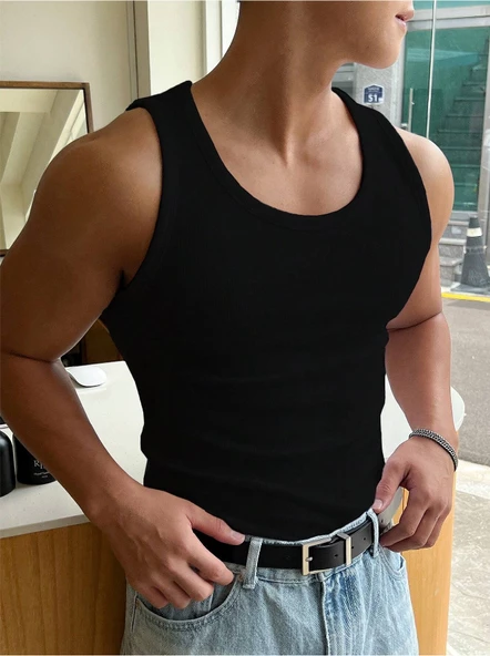 ERKEK FİTİLLİ KOLSUZ TİŞÖRT ATLET - 3