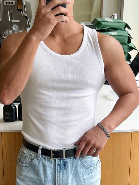 ERKEK FİTİLLİ KOLSUZ TİŞÖRT ATLET - 10