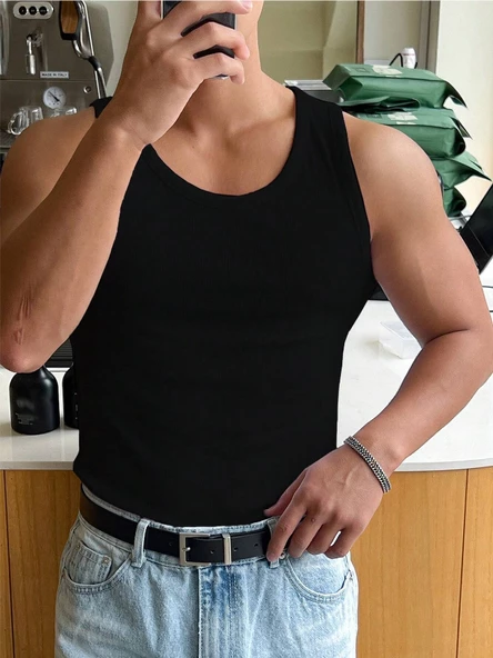 ERKEK FİTİLLİ KOLSUZ TİŞÖRT ATLET - 5