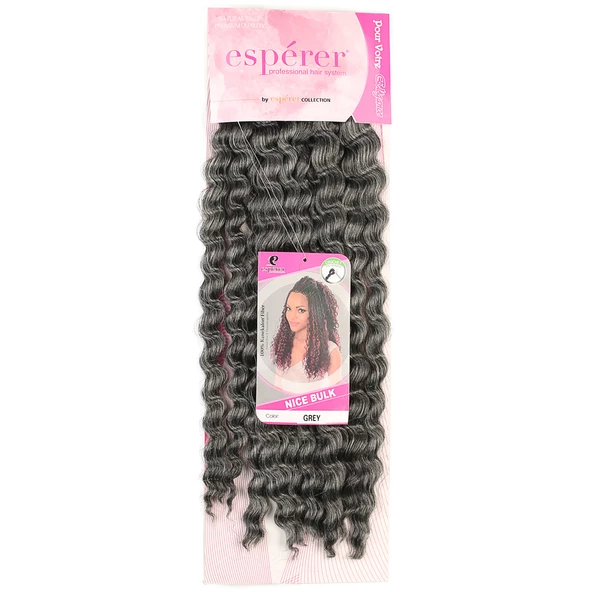 Nice Bulk Afro Su Dalgası Saç - Gri - 2