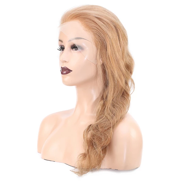 Dalgalı Front Lace Gerçek Tül Peruk - Kumral - 60-65cm - 3