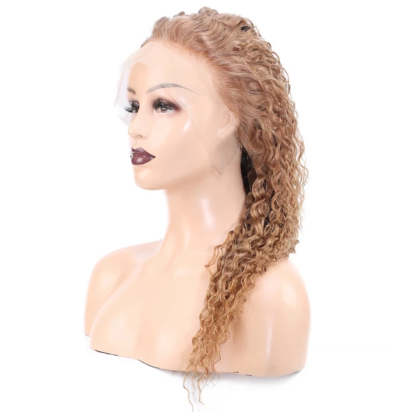 Afro Dalga Front Lace Gerçek Tül Peruk - Kumral - 60-65cm - 3