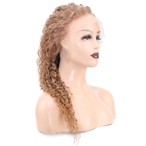 Afro Dalga Front Lace Gerçek Tül Peruk - Kumral - 60-65cm - 2