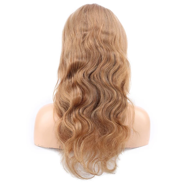 Dalgalı Front Lace Gerçek Tül Peruk - Kumral - 60-65cm - 4