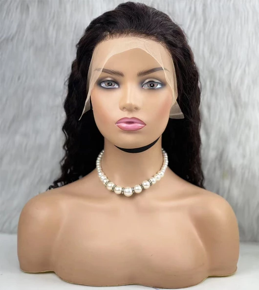 Gerçek Front Lace Tül Peruk - Derin Dalgalı - Doğal 50-55cm