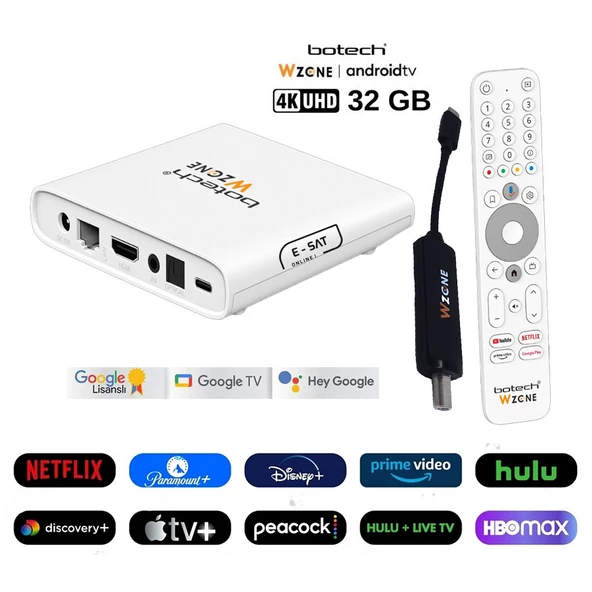 Botech Wzone 32 GB 4K Android TV Box Tunerli