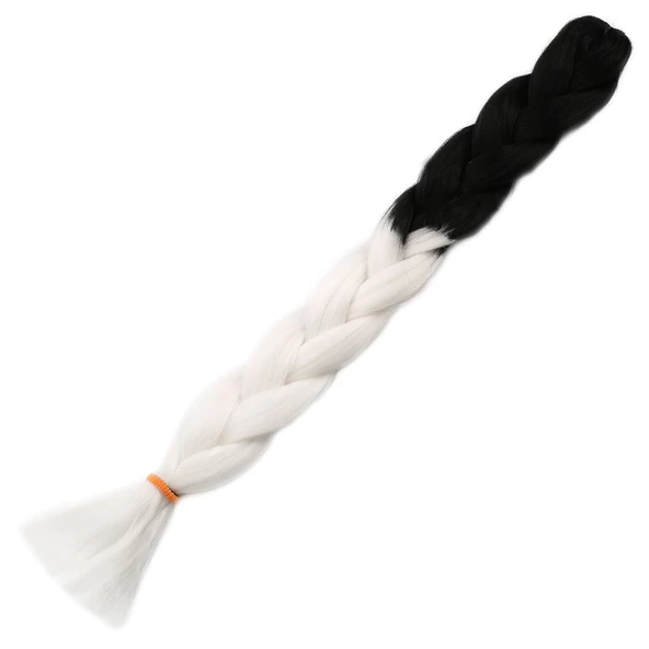 Afrika Örgülük Ombreli Sentetik Saç 100 Gr. - Siyah / Beyaz - 3