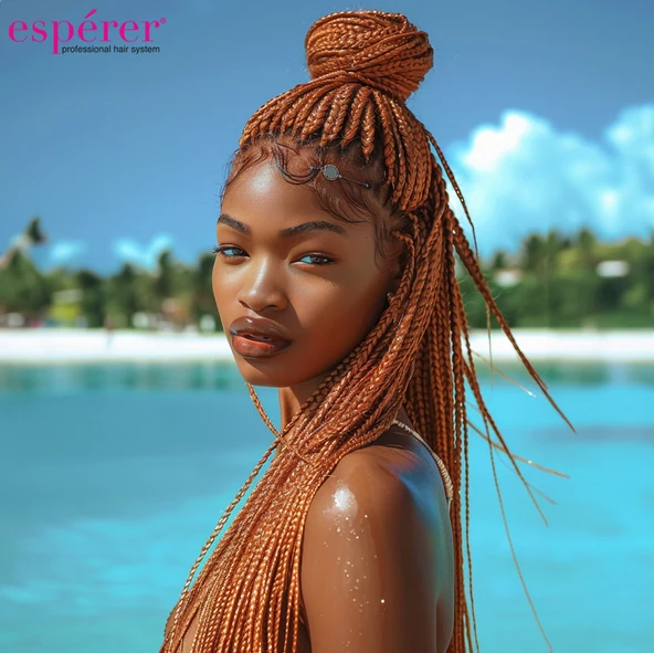 Sentetik Örgülük Saç Esperer 100 Gr. - Bakır - Resim 4