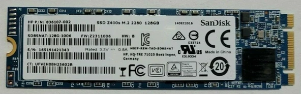 Sandisk SD8SNAT-128G-1006 M.2 2280 SSD 128GB HP 836107-002 REFRUBİSHED - 1