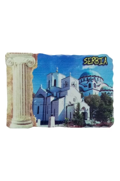 Sırbistan Temalı Sütun Magnet - 3