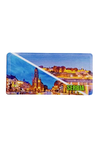 Sırbistan Temalı Plaka Magnet - 3