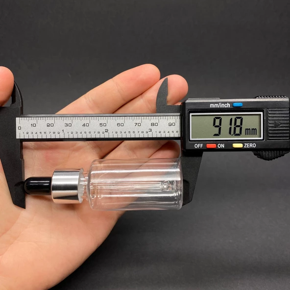 30 Ml Kısa Şeffaf Şişe Cam Damlalıklı  , Gümüş Metal Kapaklı , 30 Cc Cam Damlalıklı PE Şişe x 10 Adet - Resim 3