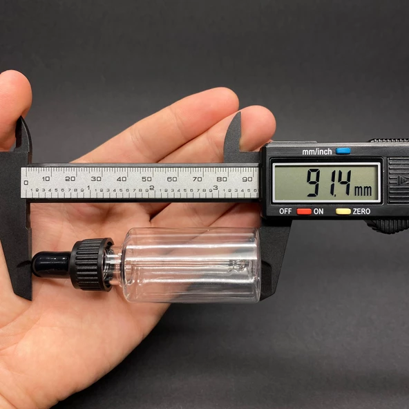 30 Ml Kısa Şeffaf Şişe Cam Damlalıklı  , Plastik Kapaklı , 30 Cc Cam Damlalıklı PE Şişe x 10 Adet - Resim 3