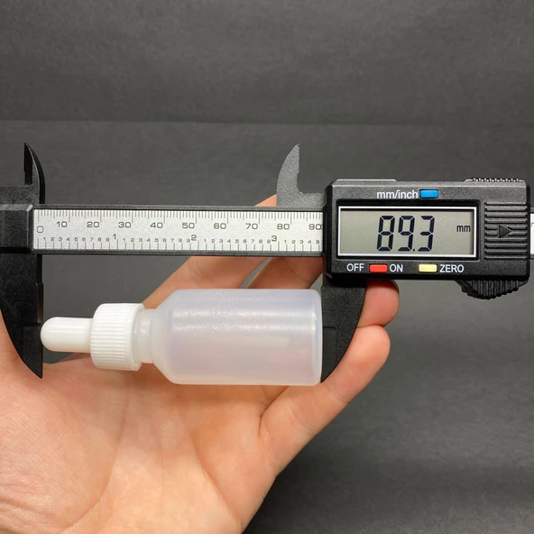 30 Ml Kısa Saydam Şişe Cam Damlalıklı  , Beyaz Plastik Kapaklı , 30 Cc Cam Damlalıklı PE Şişe x 10 Adet - Resim 3