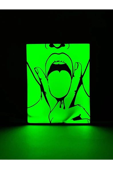 İki Parmak - Rgb Led Işıklı 3 Boyutlu Tabela - 16Cm X 20Cm X 2Cm (Bluetooth Kontrollü)