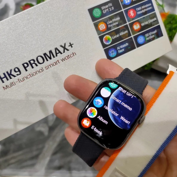 Hk9 Pro Max Plus Amoled Akıllı Saat SİYAH KASA KORDON HEDİYELİ