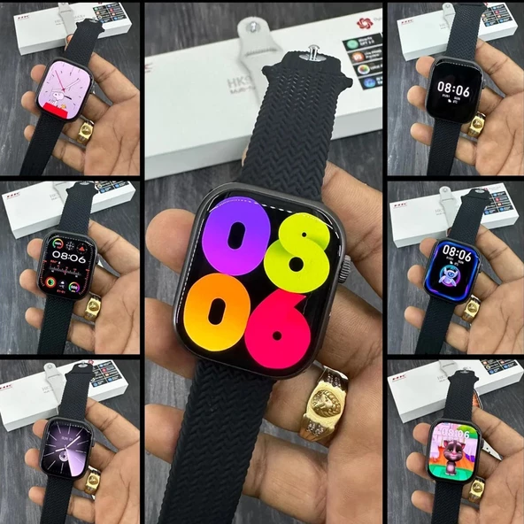 Hk9 Pro Max Plus Amoled Akıllı Saat SİYAH KASA KORDON HEDİYELİ - Resim 2