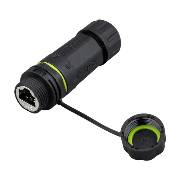 Powermaster RJ45 Dişi Konnektör Su Geçirmez İnternet Soket Girişli Konnektör Ethernet Kablo Ucu