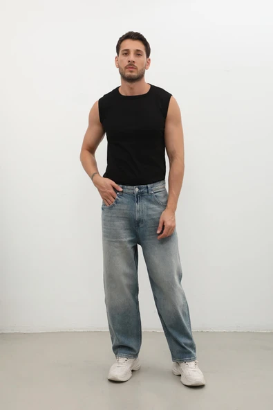 Erkek Skater Fit Jean Pantolon Tint - Resim 2