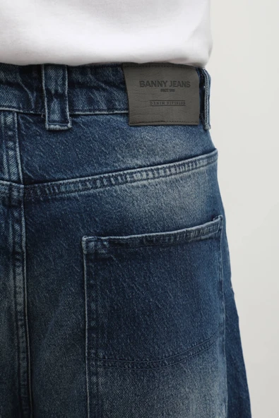 Erkek Skater Fit Jean Pantolon Lacivert - Resim 5