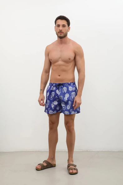 Erkek Cepli Fileli Pusula Deniz Şortu - 3