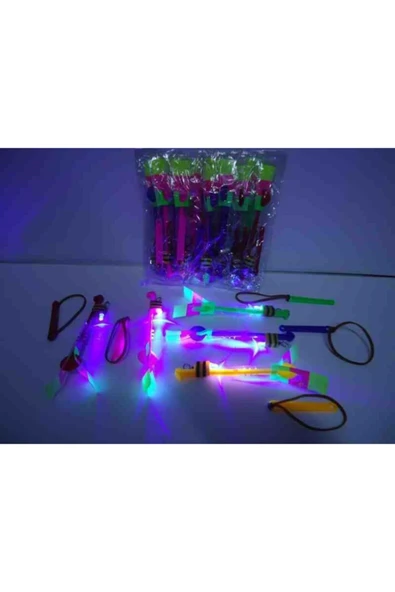 30 adet Led Işıklı Sapan Havada Süzülen Oyuncak Mancınık Sapan - 3