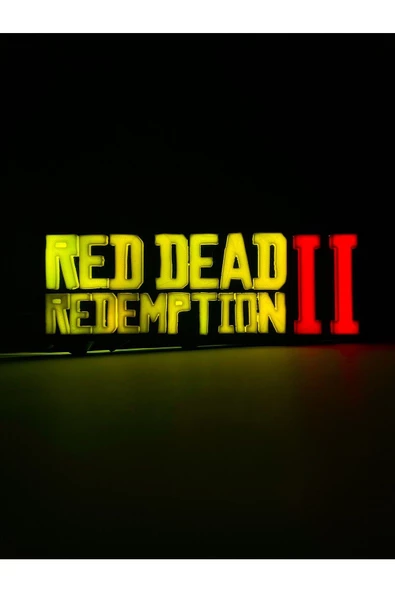 Red Dead Redemption 2 -Rdr 2- Rgb Led Işıklı 3 Boyutlu Tabela -20Cm X 8Cm X 2Cm(Bluetooth Kontrollü)