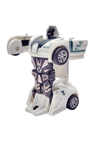 Oyuncak Otomatik Robota Dönüşen Araba Polis Arabası - 3