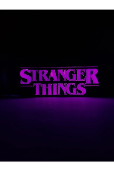 Stranger Things - Rgb Led Işıklı 3 Boyutlu Tabela - 20Cm X 8Cm X 2Cm (Bluetooth Kontrollü)