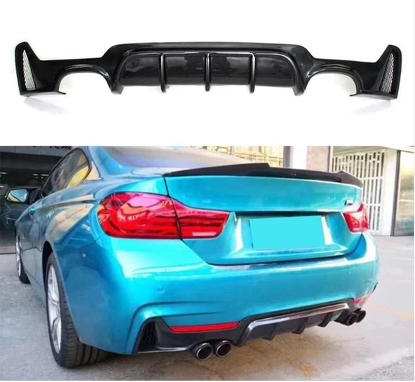 Bmw F32 arka tampon difüzörü 4 çıkış m-performance pianoblack 2012-2018 - 5