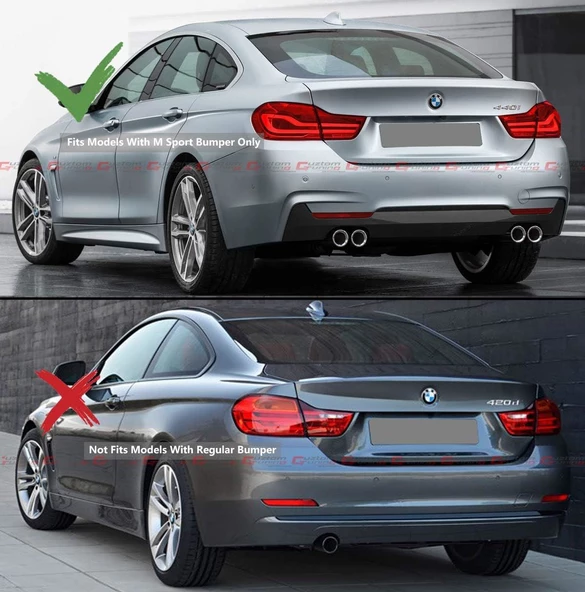Bmw F32 arka tampon difüzörü 4 çıkış m-performance pianoblack 2012-2018 - 4