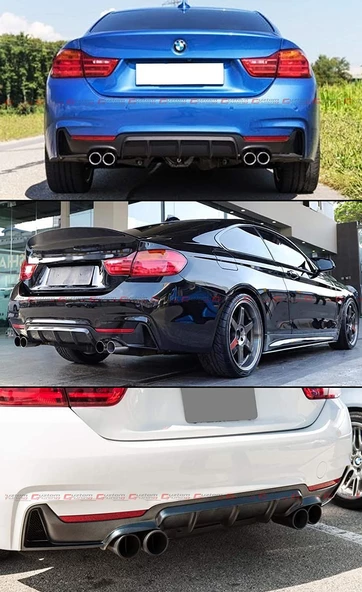 Bmw F32 arka tampon difüzörü 4 çıkış m-performance pianoblack 2012-2018 - 2